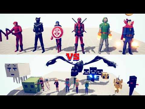 MINECRAFT MOBS VS MARVEL TEAM - Totally Accurate Battle Simulator TABS