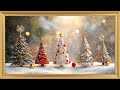 Miniature Christmas Magic Christmas Trees With Falling Snow 4K Art Screensaver