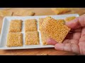 2 Ingredients Crunchy Sesame Bar Sesame Seed Candy Yummy