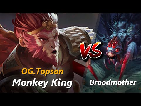 How to Monkey King mid vs Broodmother (feat. Topson) | First 10 minutes