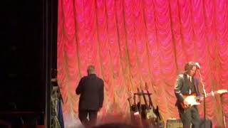 John Prine dances around his guitar and off stage at the end of Lake Marie 11-18-17