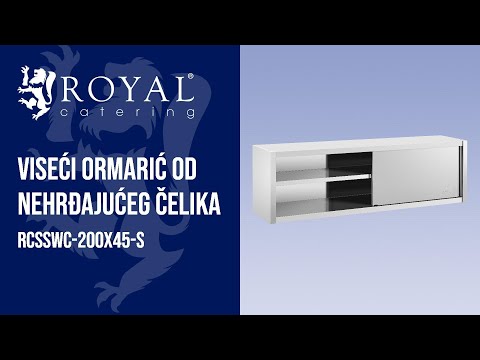 videozapis - Viseći ormarić od nehrđajućeg čelika - 200 x 45 cm - Royal Catering - 30 kg