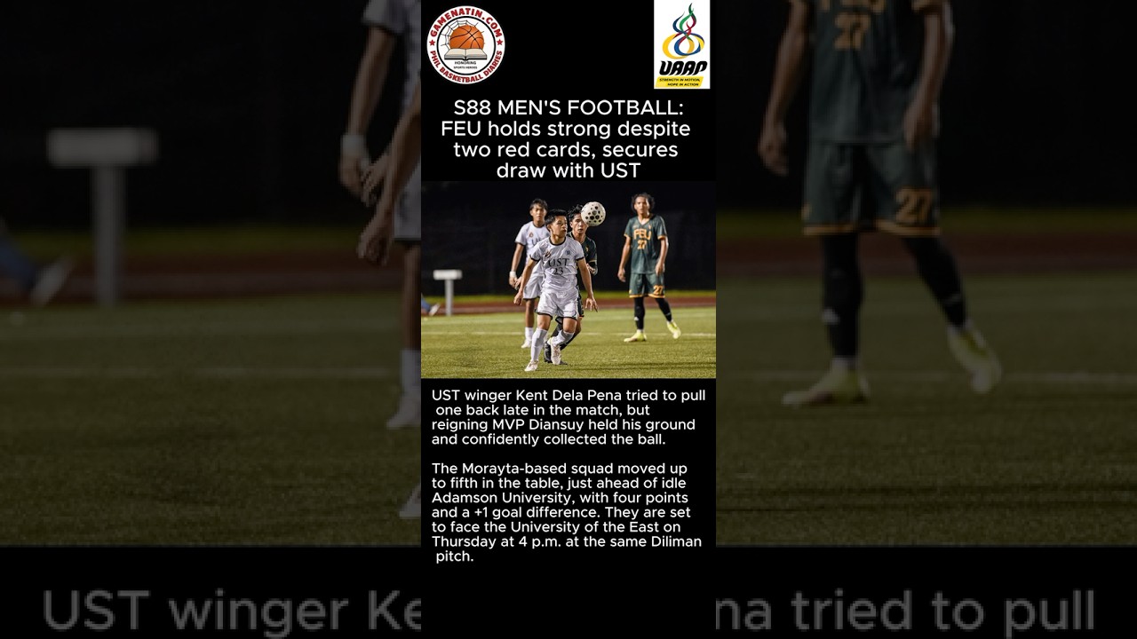 UAAP Men's Football: UST blows 2-man and goal advantage, settles for draw vs FEU