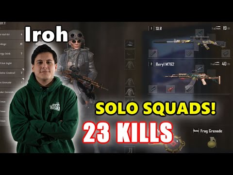 TSM Iroh - 23 KILLS - SOLO SQUADS! - SLR + Beryl M762 - PUBG
