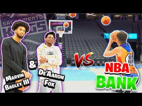Funny NBA BANK Basketball vs. De'Aaron Fox & Marvin Bagley III