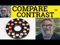 🔵 Compare or Contrast - Compare Meaning - Contrast Examples - The Difference - ESL British English