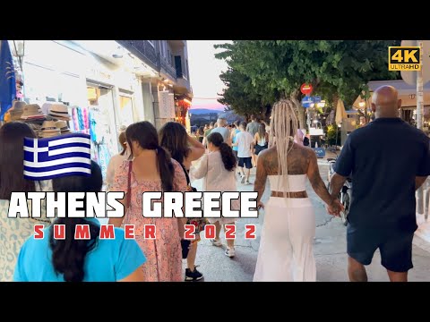 ADRIANOU STREET ATENAS GRÉCIA | ATHEN GREECE WALKING TOUR NO VERÃO 2022 [FULL TOUR 4K] World Tour