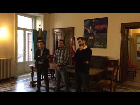 Carlo Stragiotti - conferenza stampa sull'avvenuta fusione tra i Comuni di Varallo e Sabbia