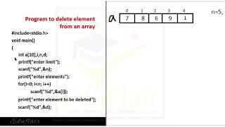 Program for deleting element from array in C