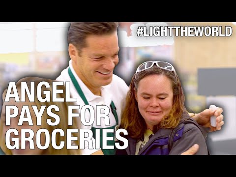 Secret Angel Pays For Groceries Prank #LightTheWorld