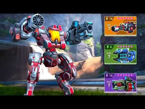 Puma with Minigun 16, Plasma Cannon 6, Cryo Launcher 16 - Mech Arena
