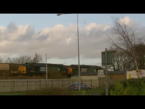 Flint 3.2.2016 - DRS Class 37 37601 & 37607 on the Valley flasks train