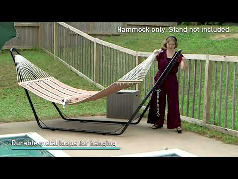 Ultimate Patio Quilted Hammock w/ Spreader Bar & Detachable Pillow