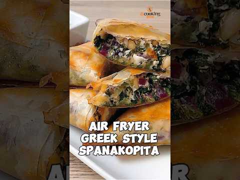 Crispy Air Fryer Spanakopita Triangles with Homemade Tzatziki — Ready in 10 Minutes