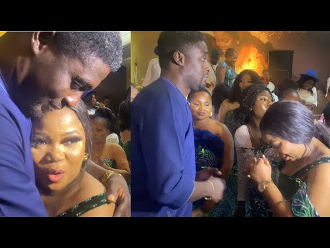 ADENIYI JOHNSON & SEYI EDUN LOVE UP MOMENTS ON STAGE AT THEIR TWINS NAMING CEREMONY PARTY