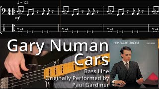Gary Numan - Cars (Bass Line w/ Tabs and Standard Notation)