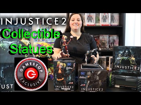 Batman and Harley Quinn Injustice 2 Collectible Statues only available at GameStop!