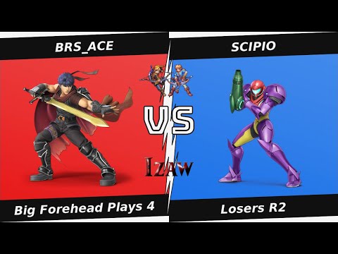 Big Forehead Plays 4 Losers R2 - BRS_ACE (Ike) Vs SCIPIO (Samus) - SSBU