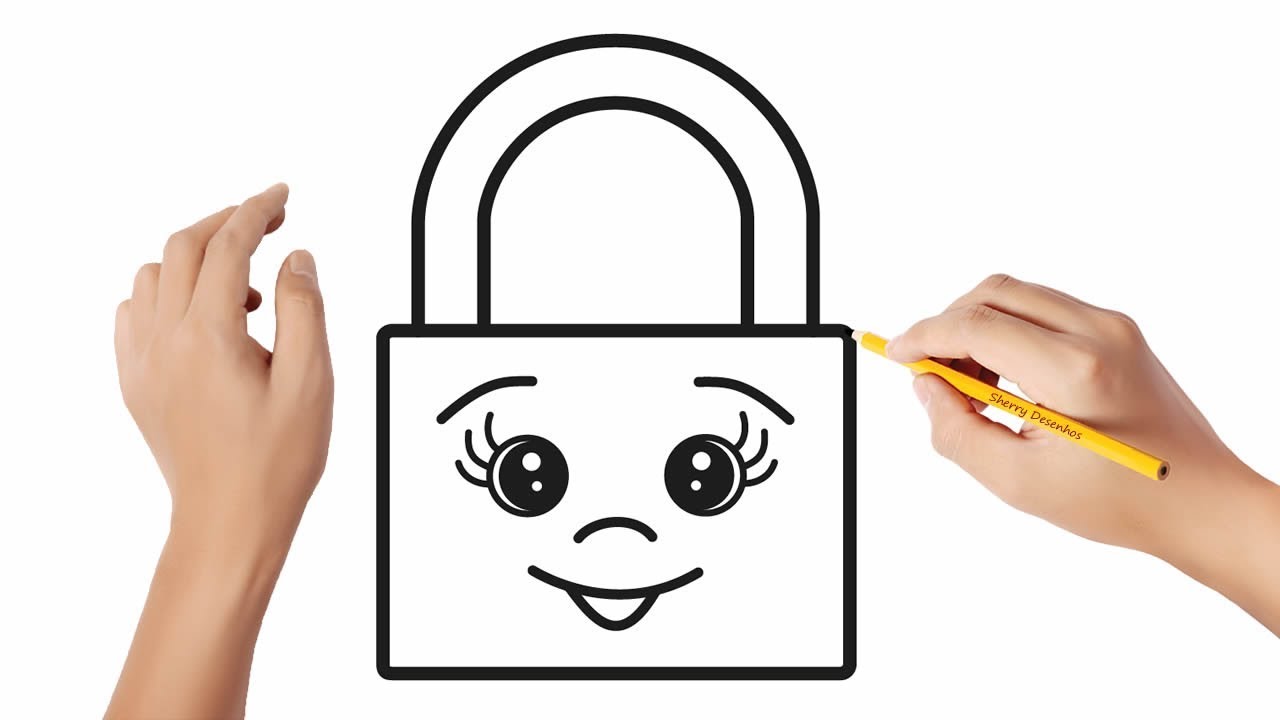 Como desenhar uma cadeado kawaii