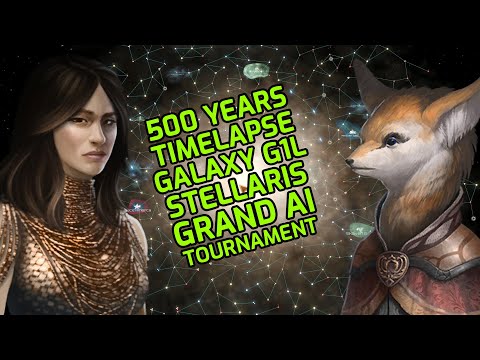 Stellaris Timelapse 500 years Grand AI Tournament 2022 - Galaxy G1L - Cute Foxes vs. Space America?