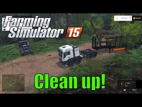 Farming simulator 15 Cleaning up some trees!