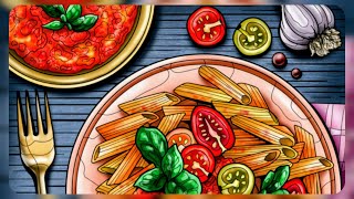Calm Coloring for De-Stressing and Relaxation #pasta #dish #food