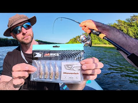 I fish with the BANKS MAVERICK from the SUP in the forest lake - bass fishing with rubber fish