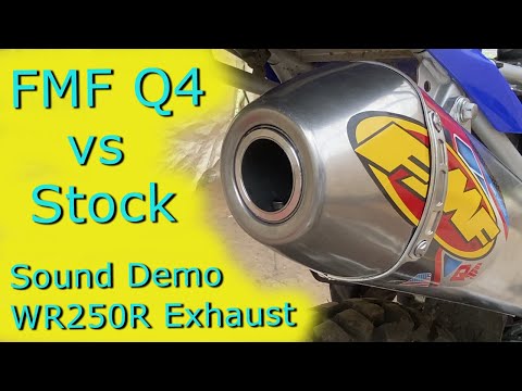 FMF Q4 vs Stock Exhaust Sound Demo WR250R