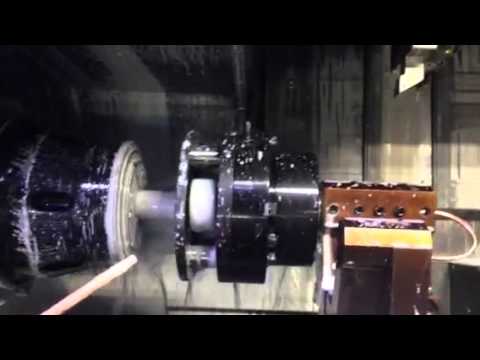 LMT Fette – F45-1 RN axial thread rolling head running on a CNC lathe for a gun part - Buffer Tube