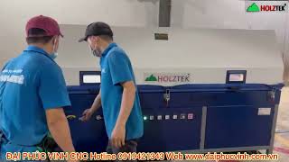 Máy dán veneer 3D hút chân không Holztek bàn giao tại Nha Tranh