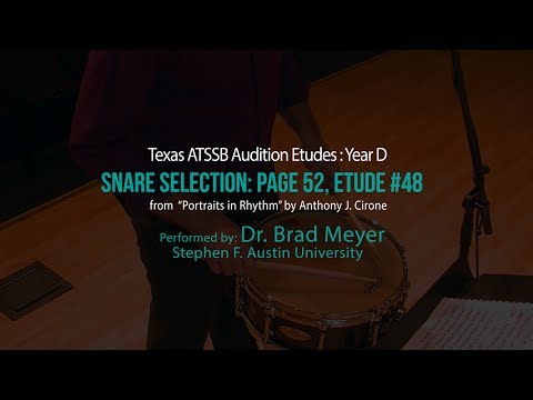 Texas ATSSB All State Snare Drum Etude - Year D