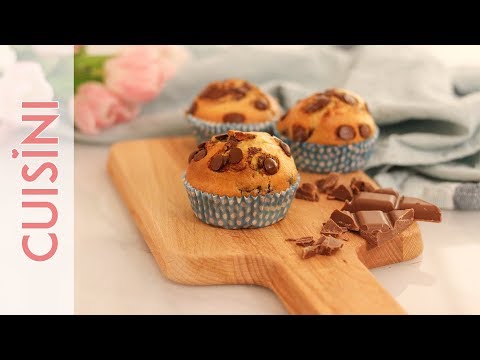 MUFFINS SELBER MACHEN Rezept einfach - Muffins mit Schokostückchen - mit Öl, ohne Butter backen