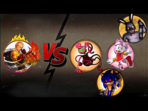 Saitama Vs Sonic Exe, Amy Rose, Mommy Long Legs & Mr. Hopp | Most Epic Video
