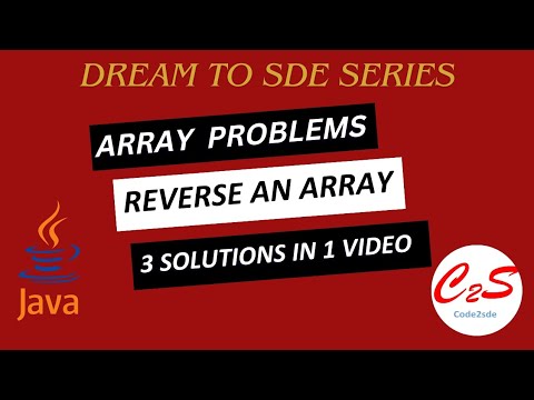 Reverse An Array In Java Array Problem Solving Series