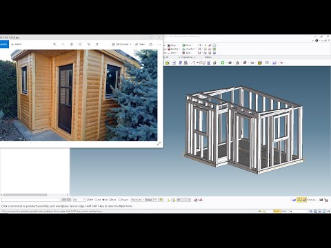 PTC Creo Elements/Direct Modeling - Wooden Garden Office / Shed - Door and window frame