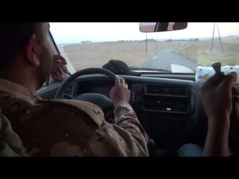 جمال معروف قائد جبهة ثوار سوريا مع عبد الباسط ساروت في طريقهم الى احدى الجبهات