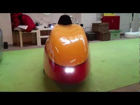 Fietser.be WAW velomobile integrated lighting, running lights and high beam.