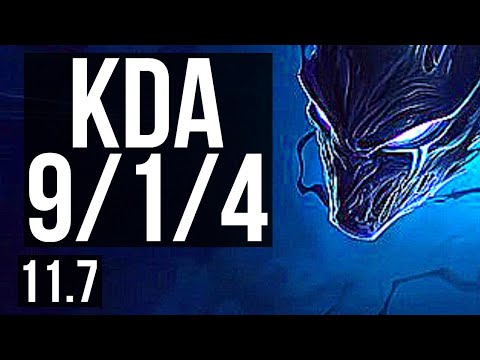 NOCTURNE vs AHRI (MID) | 9/1/4, 1600+ games, Legendary, 800K mastery | KR Diamond | v11.7