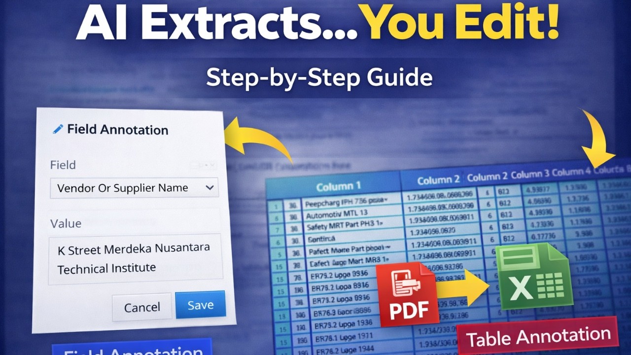AI document Data Extraction + Field & Table Annotation | Step-by-Step guide | docuct