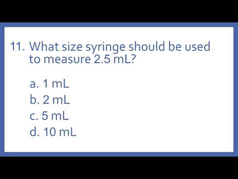 PTCB PTCE Practice Test Question 11 - Syringe Sizes (Pharmacy Technician CPhT Test Prep)