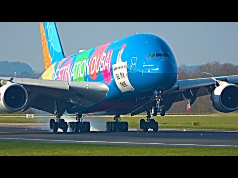 Emirates Airbus A380 Special Livery! Close Up Landing @ Manchester Airport, MAN