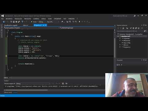 OOP C# - lezione 2. Esempio di class Libro, creazione dei costruttori, metodi interni alla classe.