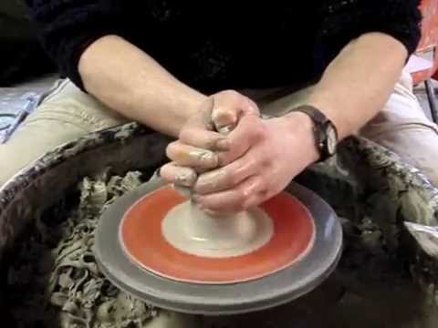Repeat throwing 6 small clay Pottery bowls on the potters wheel quickly