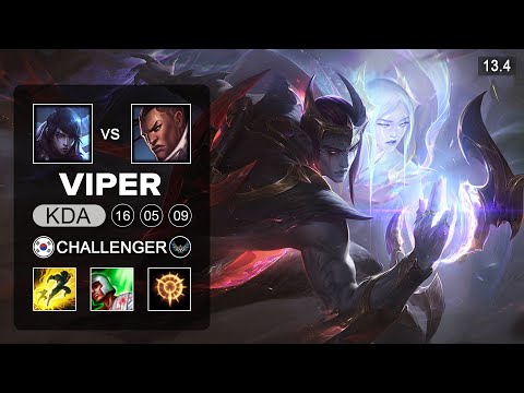 Viper Aphelios vs Lucian ADC - KR Challenger - Patch 13.4 Season 13