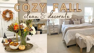 COZY FALL CLEAN AND DECORATE WITH ME | Fall Bedroom Decor | Fall Floral Arrangement | Fall Decor 🍂