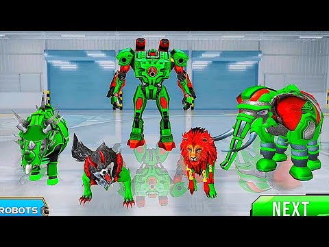 Lion Robot Car Multi Transformation Games: Police Robot Animals Jungle | Android iOS Gameplay