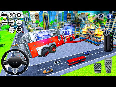 Fire truck missions driving simulator 2021 #1– Flying Robot Fire Truck Service - Android Gameplay