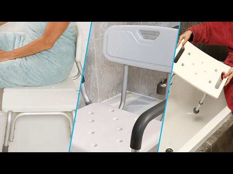 White,grey shower chair