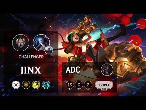 Jinx ADC vs Lucian - KR Challenger Patch 9.8
