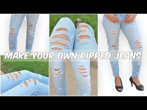 How to make Ripped Jeans | Distressed jeans DIY Video